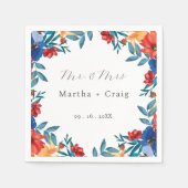 Hochzeit der mexikanischen Fiesta Blume Watercolor Serviette (Vorderseite)