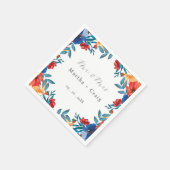 Hochzeit der mexikanischen Fiesta Blume Watercolor Serviette (Ecke)