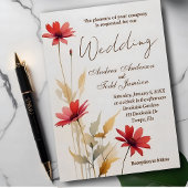 Hochzeit der Minimalistischen Blume Aquarell Einladung