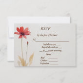 Hochzeit der Minimalistischen Blume Aquarell RSVP Karte (Vorderseite)