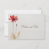 Hochzeit der Minimalistischen Blume Aquarell RSVP Karte (Rückseite)