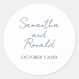 Hochzeit der Minimalistischen Kalligraphie der Wei Runder Aufkleber