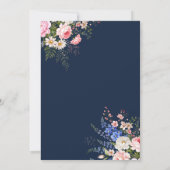 Hochzeit der Minimalistischen Navy Blue Boho Wildb Einladung (Rückseite)