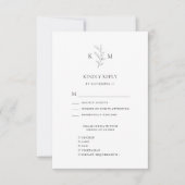 Hochzeit der Minimalistischen Olive Leaf-Olive-Mon RSVP Karte (Vorderseite)