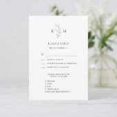 Hochzeit der Minimalistischen Olive Leaf-Olive-Mon RSVP Karte (Stehend Vorderseite)