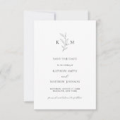 Hochzeit der Minimalistischen Olive Leaf-Olive-Mon Save The Date (Vorderseite)