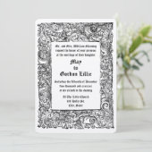 Hochzeit der mittelalterlichen Renaissance-Holzbrü Einladung (Stehend Vorderseite)