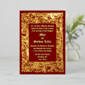 Hochzeit der mittelalterlichen Renaissance-Holzbrü Folieneinladung (Stehend vorne)