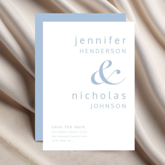 Hochzeit der modernen blauen Typografie Save The Date