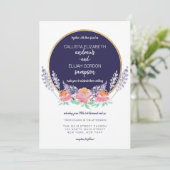 Hochzeit der modernen Blume Lilac Einladung (Stehend Vorderseite)