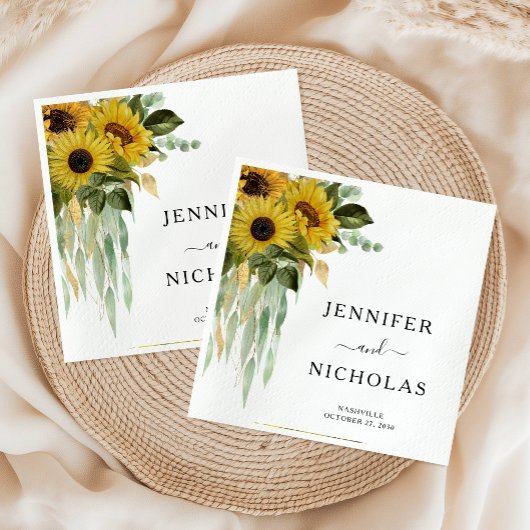Hochzeit der modernen Blumenblume Serviette