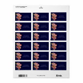 Hochzeit der modernen floralen Marine Adressaufkleber (Vorne)