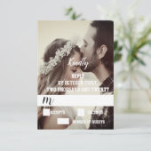 Hochzeit der modernen Foto-Kalligrafie-Verlobung RSVP Karte (Stehend Vorderseite)
