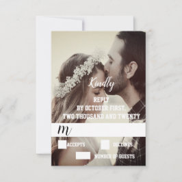 Hochzeit der modernen Foto-Kalligrafie-Verlobung RSVP Karte