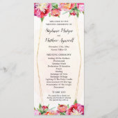 Hochzeit der modernen geometrischen Coral Red Peon Programm (Vorderseite)