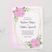 Hochzeit der modernen geometrischen Rosa Einladung (Vorne/Hinten)