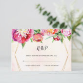 Hochzeit der modernen geometrischen Wasserfarbenko RSVP Karte (Stehend Vorderseite)