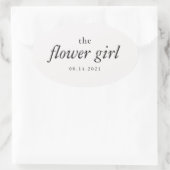 Hochzeit der modernen kalligraphischen Blume Ovaler Aufkleber (Tasche)