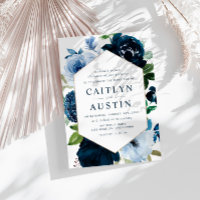 Hochzeit der modernen Marine & der hellblauen Blum