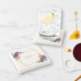 Hochzeit der modernen mexikanischen Fiesta-Blume Steinuntersetzer