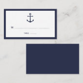 Hochzeit der modernen Nautic Navy Platzkarte (Vorne/Hinten)
