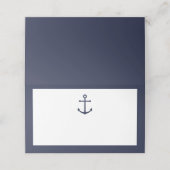 Hochzeit der modernen Nautic Navy Platzkarte (Außenseite Aufgefaltet)