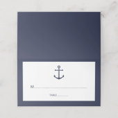 Hochzeit der modernen Nautic Navy Platzkarte (Außenseite Aufgefaltet)