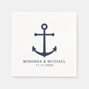 Hochzeit der modernen Nautic Navy Serviette