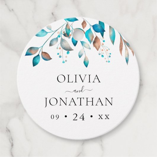 Hochzeit der modernen Navy Geschenkanhänger (Vorderseite)