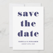 Hochzeit der modernen Navy Save The Date (Vorderseite)