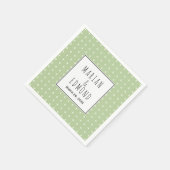 Hochzeit der modernen Salbeigrün-geometrischen Typ Serviette (Ecke)