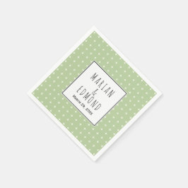 Hochzeit der modernen Salbeigrün-geometrischen Typ Serviette