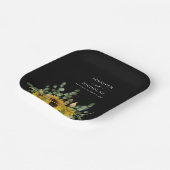 Hochzeit der modernen Schwarzen Blütenblume Pappteller (Gewinkelt)