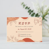 Hochzeit der modernen Terracotta Earth Tones Flora RSVP Karte (Stehend Vorderseite)