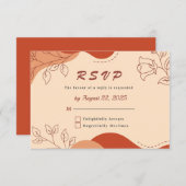 Hochzeit der modernen Terracotta Earth Tones Flora RSVP Karte (Vorne/Hinten)