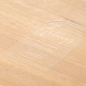 Hochzeit der modernen, weißen Kalligraphie Acryleinladungen (Ablage )