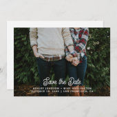 Hochzeit der modernen weißen Schrift Save The Date (Vorne/Hinten)