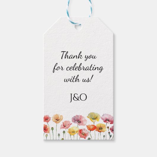 Hochzeit der Mohnblüte Geschenkanhänger (Vorderseite)