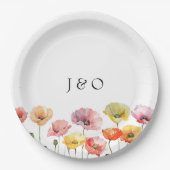 Hochzeit der Mohnblüte Pappteller (Vorderseite)