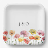 Hochzeit der Mohnblüte Pappteller (Vorderseite)