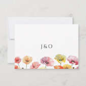 Hochzeit der Mohnblüte RSVP Karte (Rückseite)