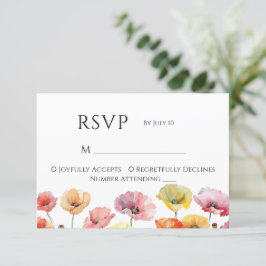 Hochzeit der Mohnblüte RSVP Karte