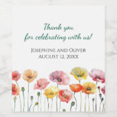 Hochzeit der Mohnblüte Weinetikett (Einzelnes Label)