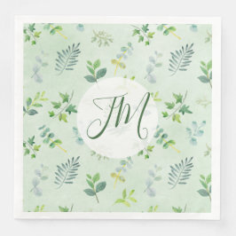 Hochzeit der Monografie des Watercolor Greenerity  Serviette