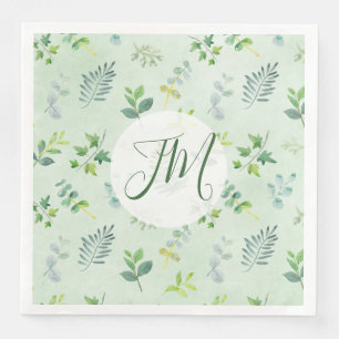 Hochzeit der Monografie des Watercolor Greenerity  Serviette