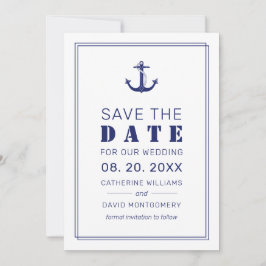 Hochzeit der Nautic Anchor Navy Save The Date