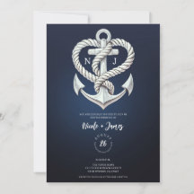 Hochzeit der Nautic Heart Rope Anchor Coastal Navy