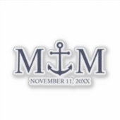 Hochzeit der Nautic Navy Aufkleber (Vorderseite)