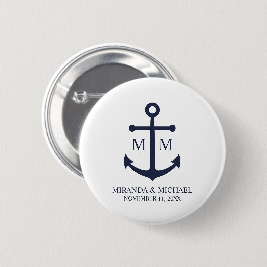 Hochzeit der Nautic Navy Button (Vorne & Hinten)