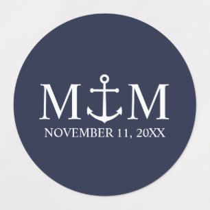 Hochzeit der Nautic Navy Etiketten